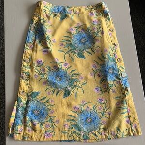 Madewell 00 Silk Side Buttoned Skirt With Floral Blooms